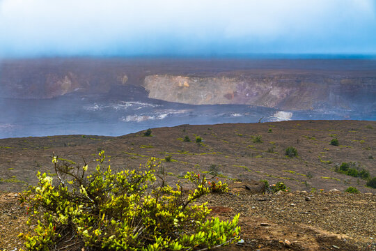 Mauna Loa Cauldera from Mauna Loa Lookout in Hawaii Volcanoes National Park near Hilo Hawaii