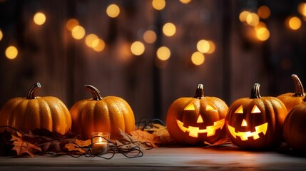 Friendly fun Halloween background with bokeh.