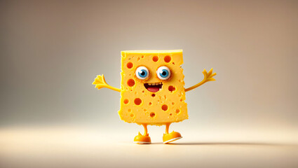 cartoon cheese with eyes