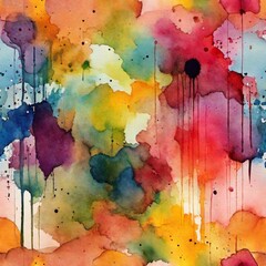 Abstract watercolor background with colorful splashes of paint