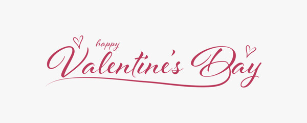 Happy Valentine's Day horizontal banner template . Vector illustration