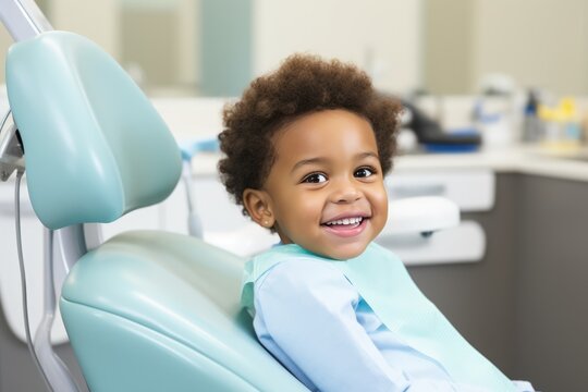 Child sitting in dentist's chair