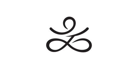 Logo design wellness health spa line icon, meditation symbol, zen harmony balance sign, vector illustration.