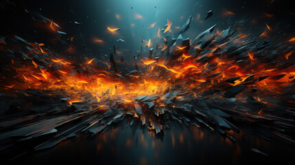 Fototapeta na wymiar explosion on the fire. Generative AI