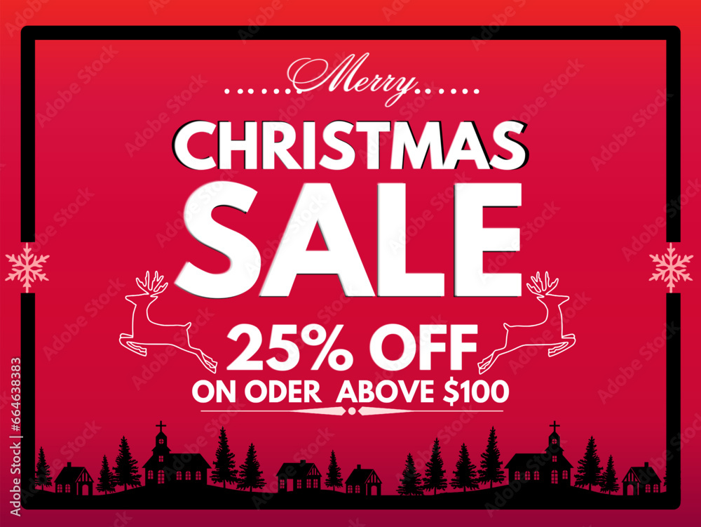 Wall mural merry christmas sale 25 percent off on oder above $100, christmas special