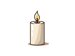 Doodle Candle in memorial, cartoon sticker, sketch, vector, Illustration, minimalistic