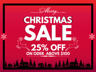 Merry Christmas Sale 25 percent off on oder above $100, Christmas special