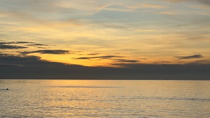 sunset over the river