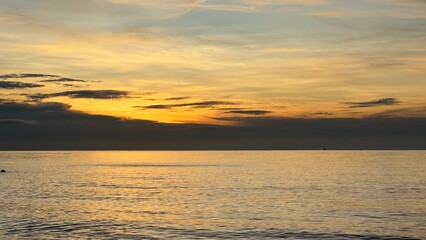 sunset over the sea orange and yellow