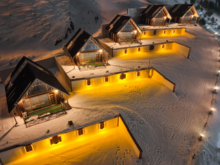 Palandöken Ski Center in the Palandoken Mountains Winter Season Photo, Palandoken Erzurum, Turkey...