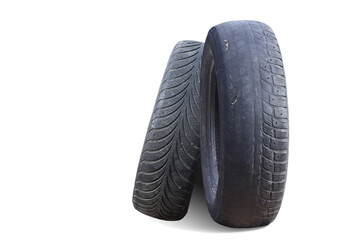 pattern of damaged tire for advertising tire shop or car tire shop - 664641713