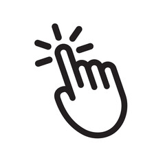Hand click icon illustration. Computer mouse click cursor icon. pointer sign and symbol. hand cursor icon. Clicking icon - obrazy, fototapety, plakaty