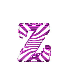 White symbol with purple straps. letter z
