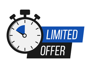 Limited offer. Sale countdown badges set. Limited time only discount promotions. Vector illustrations set