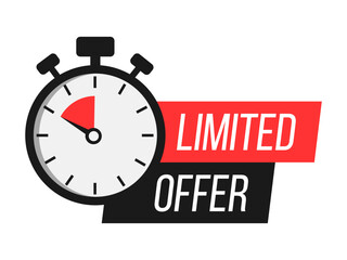 Fototapeta na wymiar Limited offer. Sale countdown badges set. Limited time only discount promotions. Vector illustrations set