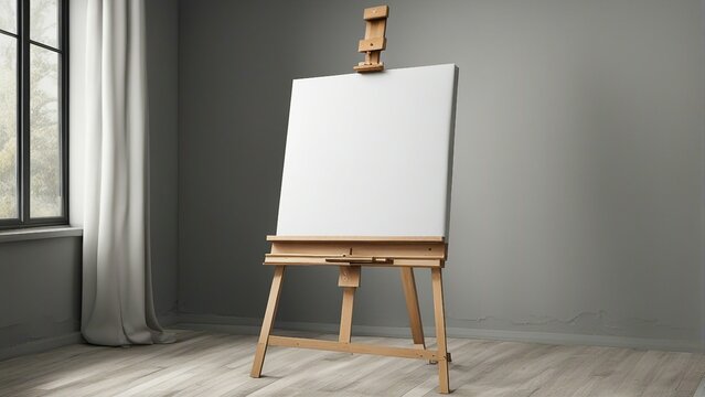 Blank Canvas Positioned on Easel