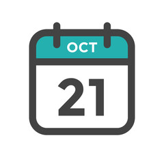 October 21 Calendar Day or Calender Date for Deadlines or Appointment