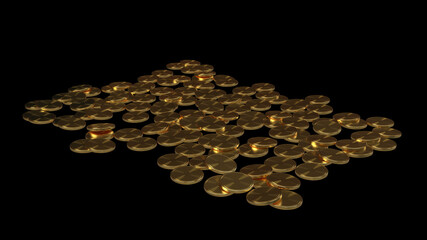 Golden coins  for business economics finance 3d render illustration