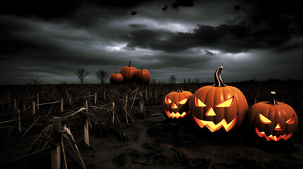 pumpkin, halloween, october, illustration, horror, event, lantern, party, night, poster, creepy, trick, ghost