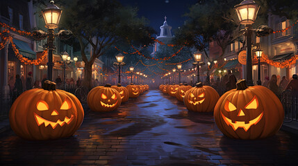 pumpkin, halloween, october, illustration, horror, event, lantern, party, night, poster, creepy, trick, ghost