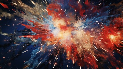 red and white explosion