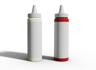 Sauce Bottles Mockup with Transparent Background. PNG