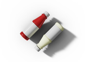 Sauce Bottles Mockup with Transparent Background. PNG