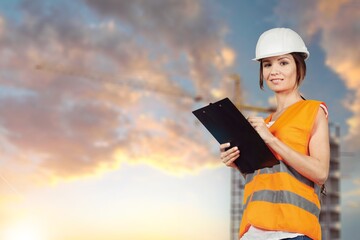 Portrait of smart worker engineer in large factory