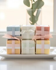 A collection of blank pastel soap packaging