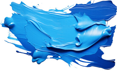Stain of blue paint on a transparent background