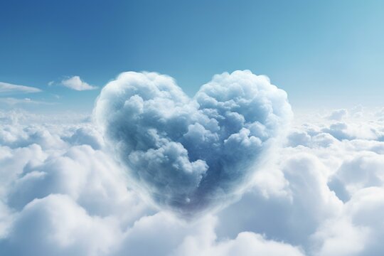 a heart shape made of clouds. Generative AI