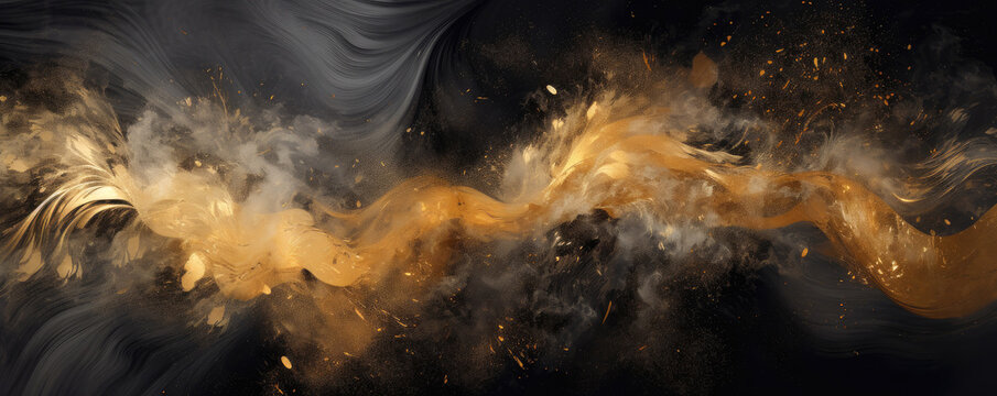 Abstract Background With Golden And Silver Sparks