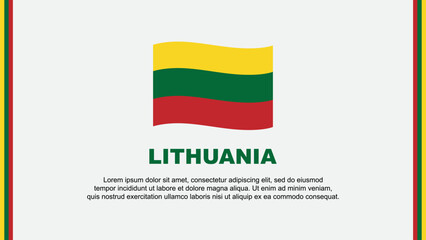 Lithuania Flag Abstract Background Design Template. Lithuania Independence Day Banner Social Media Vector Illustration. Lithuania Cartoon