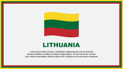 Obraz premium Lithuania Flag Abstract Background Design Template. Lithuania Independence Day Banner Social Media Vector Illustration. Lithuania Banner