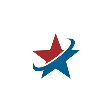 America star and swosh business success logo