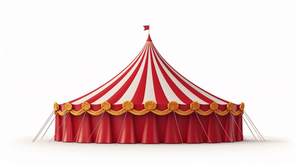 circus tent, carnival tent isolated on white background. generative ai