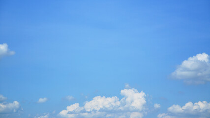 Landscape image of blue sky and thin clouds