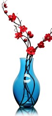 An isolated red flower in the vase