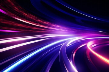 Abstract radiant light rays creating a dynamic sense of speed and movement in vibrant blue and pink hues