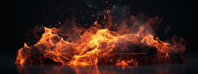 Fototapeta na wymiar fire, flame, heat, burning, abstract, burn, red, hot, light, smoke, flames, orange, backgrounds, explosion, bonfire, energy, inferno, animation, yellow, black, exploding, blaze, fireball, danger, warm