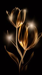golden, flower, tulip, yellow, nature, spring, flowers, tulips, plant, garden, blossom, isolated, bloom, flora, floral, beauty, white, petal, leaf, stem, lily, macro, color, generative ai