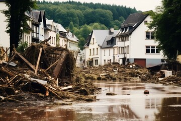 Damage caused by floods in Eifel. Generative AI