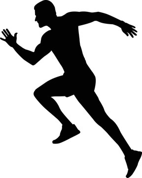 athlete running man svg vector cutfile for cricut , silhouette file 