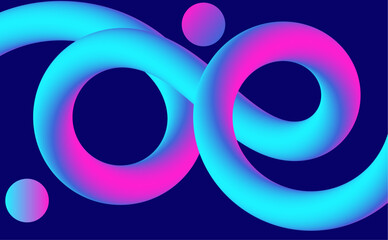 3D colorful arches. Liquid geometric shapes. Abstract vector design elements. suitable for web banner and walpaper design.
