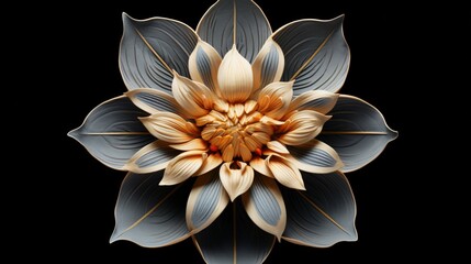 Capture the delicate symmetry of a symmetrical flower, perfectly formed by nature.