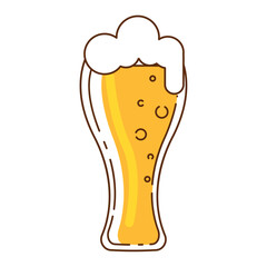 Isolated colored beer glass icon with foam Vector