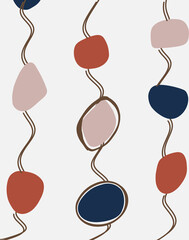 A Mid-Century Wall Art Design often embodies sleek, minimalistic elegance with a touch of retro flair. The composition typically features geometric shapes like circles, rectangles, and abstract forms 