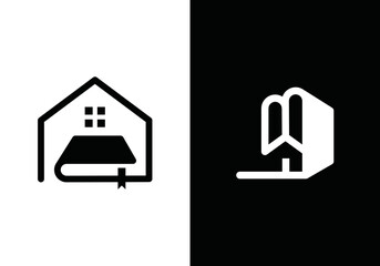 creative book house logo design vector illustration	
