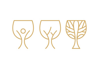 tree glass logo design vector illustration