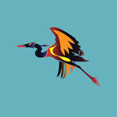 vector crane bird Logo